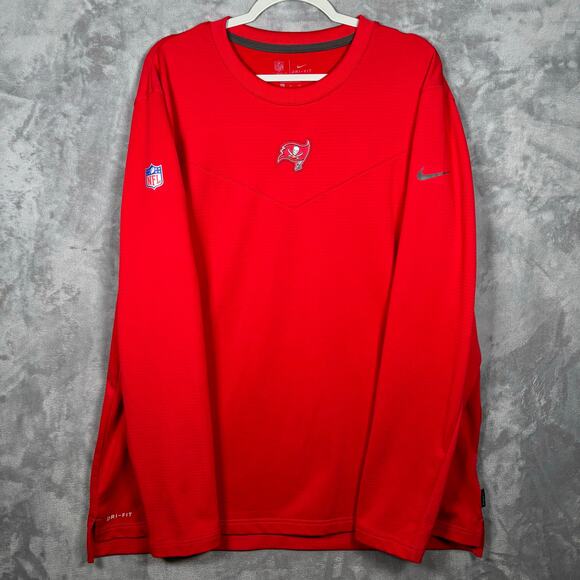 Nike Dri-FIT NFL On Field Tampa Bay Buccaneers Long Sleeve Shirt Men’s XL Red - Picture 1 of 10